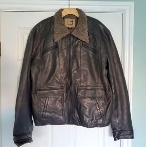 Guess leather sherpa jacket
